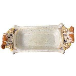 Vintage ‘90 Cow Butter Dish Stoneware Analuna Signed Cottage-Core Farmhouse